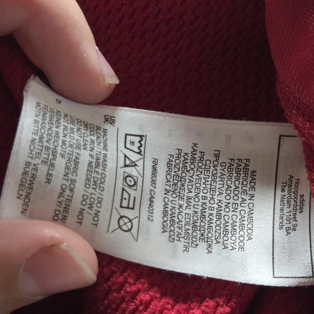 Adidas Hoodie Mens Large Red Graphic Pullover The Brand With Three Stripes 03